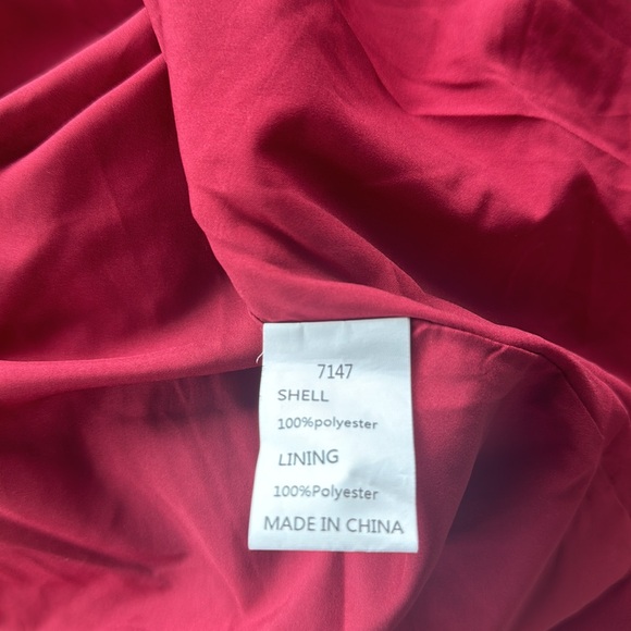 Pretty Garden Tie Front Ruffle Dress Maroon Large - Picture 8 of 8